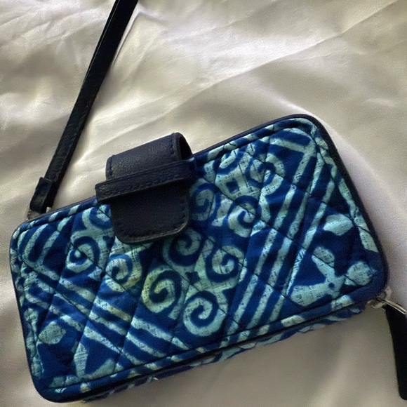 Vera Bradley Handbags - Vera Bradley Blue and White Clutch Wristlet